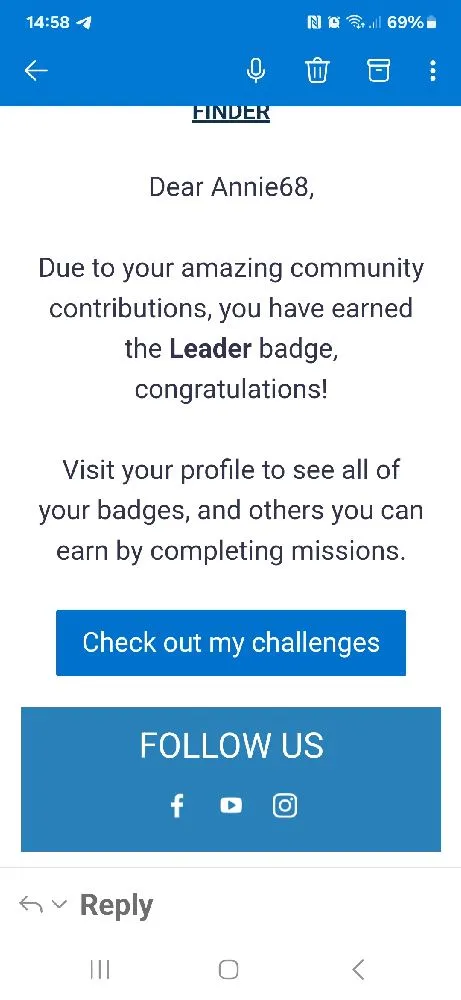 Yeah I received a new badge. Thank you 💙💙💙