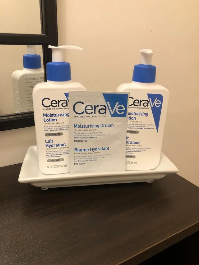 I am loving my Cerave moisturising lotion with Hyaluronic acid it keeps my skin hydrated all day long